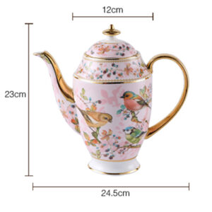 TSB1BB008 dd6 Pink Bird British Tea Set Bone China Cup and Saucer