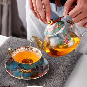 TSB1BB011 11 Blue Bird English Tea Set Bone China with Warmer