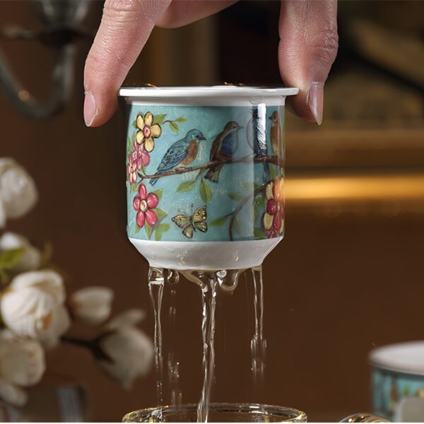 TSB1BB011 S2 Blue Bird English Tea Set Bone China with Warmer