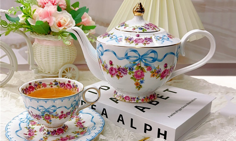TSB20BB008 D1 Floral English Tea Set Bone China Vintage Teapot Set