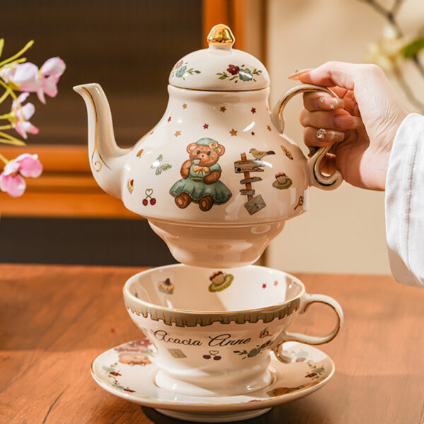 TSB21BB006 1 Bear Tea for One Set Porcelain Teapot Set
