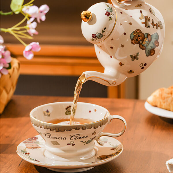TSB21BB006 5 Bear Tea for One Set Porcelain Teapot Set