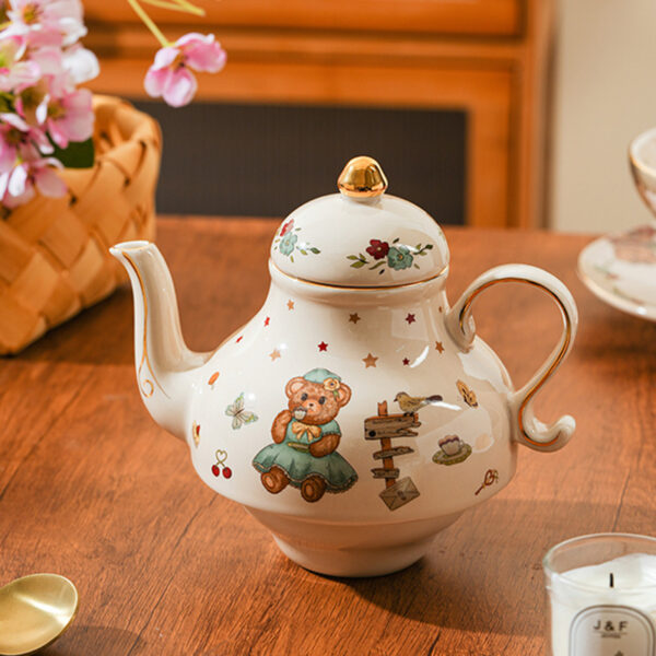 TSB21BB006 6 Bear Tea for One Set Porcelain Teapot Set