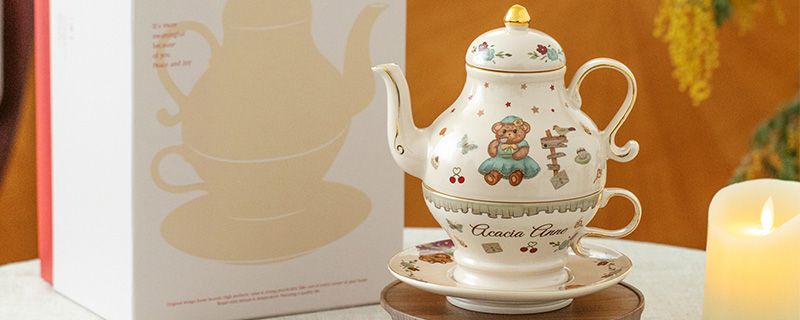 TSB21BB006 D1 Bear Tea for One Set Porcelain Teapot Set