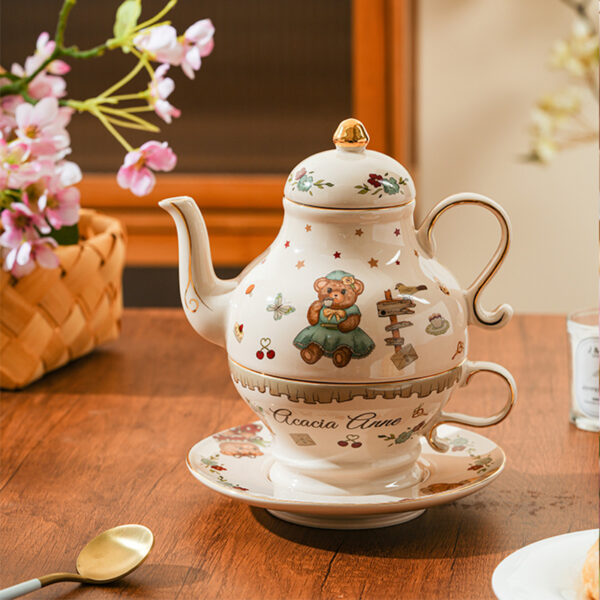 TSB21BB006 F Bear Tea for One Set Porcelain Teapot Set