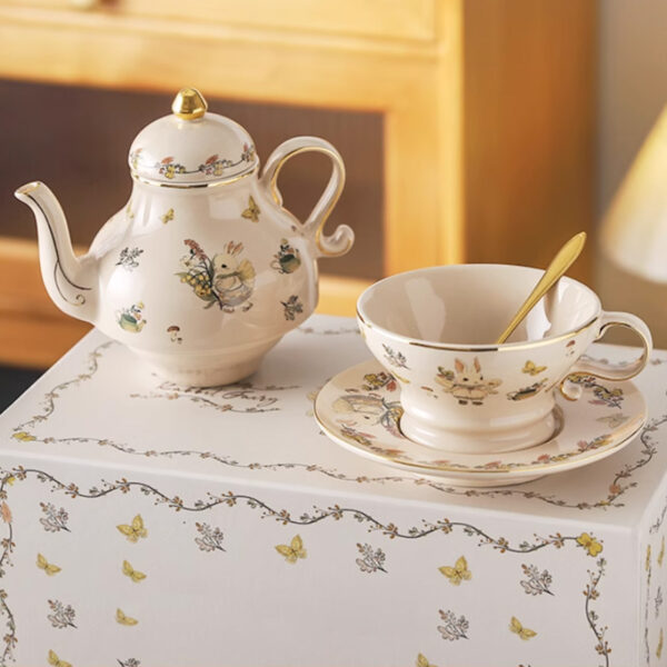 TSB21BB008 1 Bunny Tea Set for One Porcelain Teapot Set