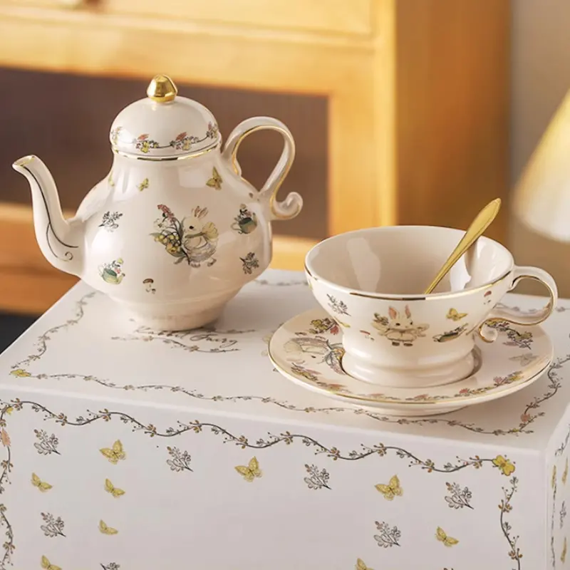 Bunny Tea Set for One Porcelain Teapot Set - Image 2
