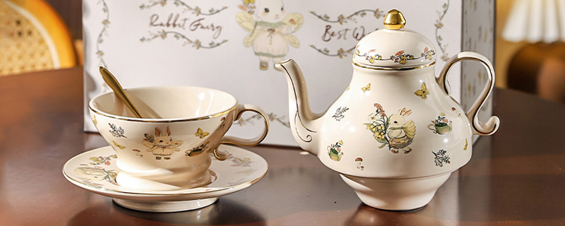 TSB21BB008 D1 Bunny Tea Set for One Porcelain Teapot Set