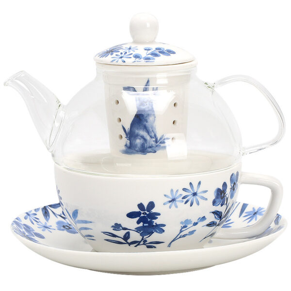 TSB21BB011 1 Rabbit Tea for One Set Glass Teapot with Infuser
