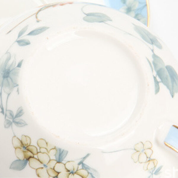 TSB21BB012 7 Bird Floral Tea Set for One Porcelain Teapot Blue