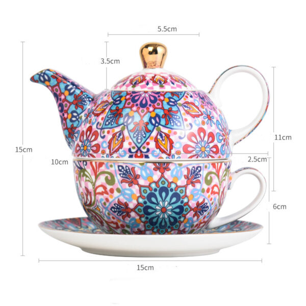 TSB21BB013 5 Colorful Tea for One Set Porcelain Teapot Set
