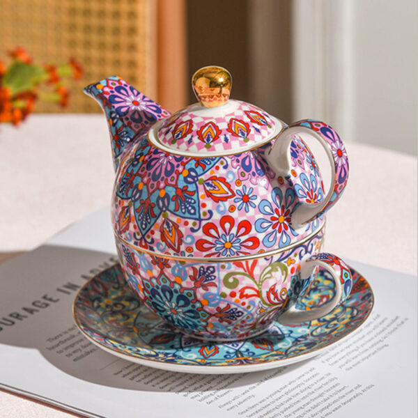 TSB21BB013 F Colorful Tea for One Set Porcelain Teapot Set