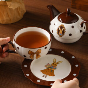 TSB21BB014 4 Cartoon-bunny Tea Set for One Porcelain Teapot Set
