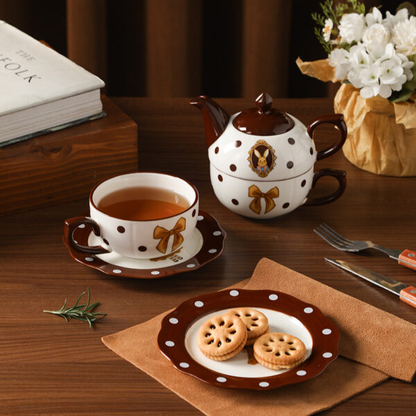 TSB21BB014 5 Cartoon-bunny Tea Set for One Porcelain Teapot Set