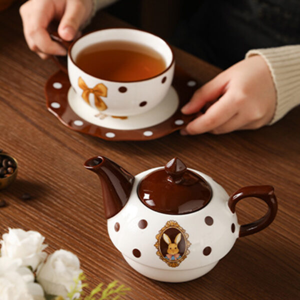 TSB21BB014 6 Cartoon-bunny Tea Set for One Porcelain Teapot Set