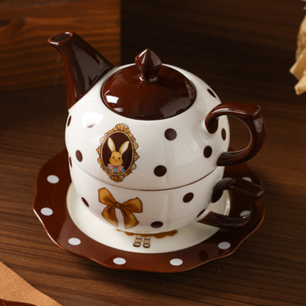 TSB21BB014 F Cartoon-bunny Tea Set for One Porcelain Teapot Set