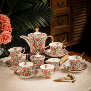 TSB21BB015 V2 Rose English Tea Set Bone China Teapot Set