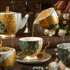 TSB21BB019 4 Luxury British Tea Set Bone China Coffee Teapot Set