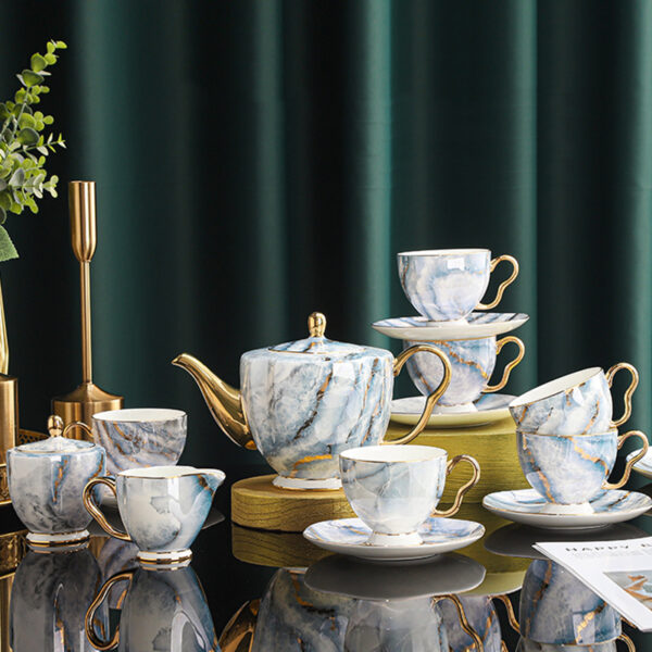 TSB21BB021 FF Exquisite English Tea Set Bone China Teapot Set 15 Pieces