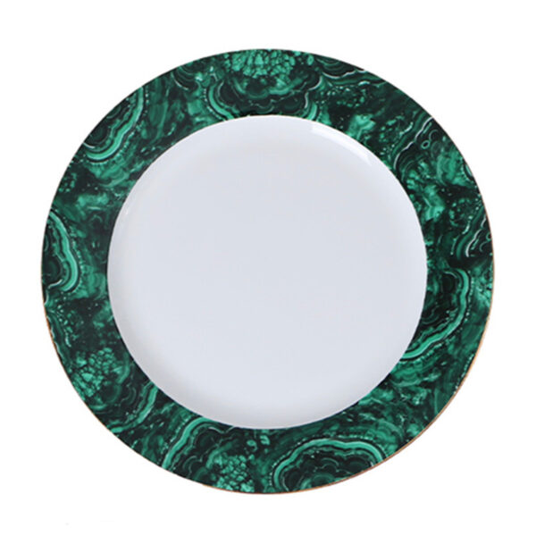 TSB21BB022 5 Green Dinner Plate Set Porcelain Side Plate 4 Pieces