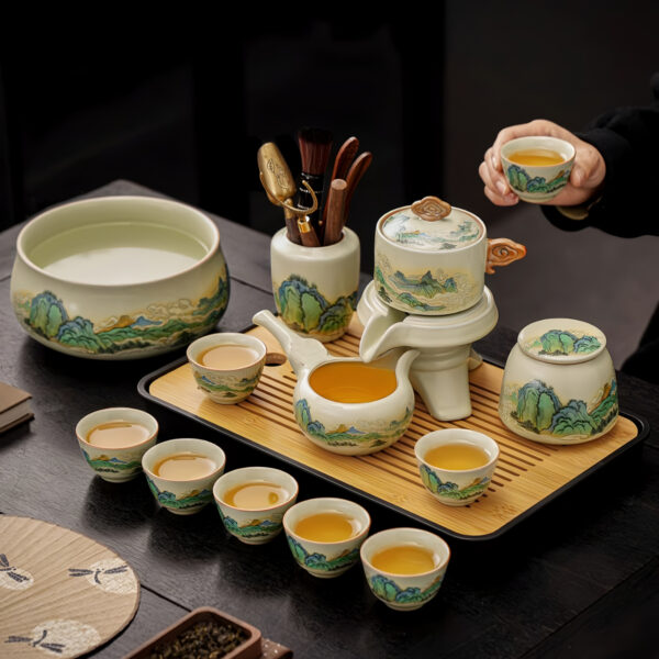 TSB24BB008 8 Mountain-range Lazy Chinese Kung Fu Tea Set with Tray