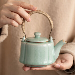 TSB26BB003 D2 1 Vintage Chinese Ceramic Tea Set with Tray