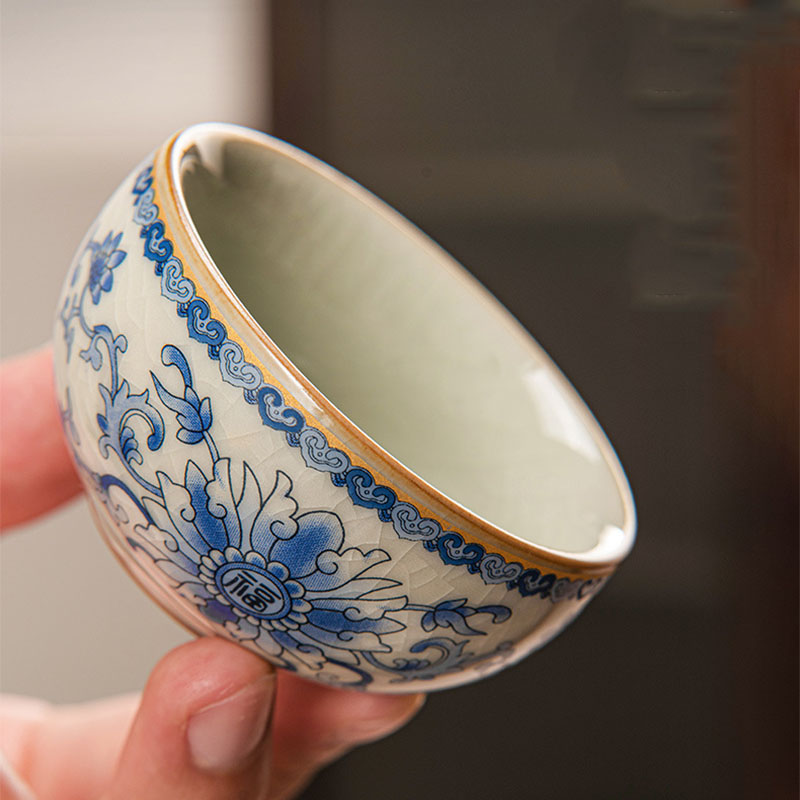 Vintage Chinese Tea Set with Tray Blue and White - Teasetbox.com
