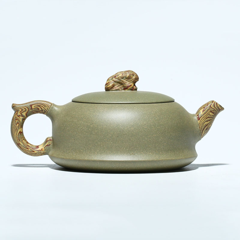 Lion Chinese Yixing Tea Set Green Zisha Teapot and Cup Set - Teasetbox.com