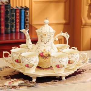 TSB2BB003 v1 8-Piece Luxury English Tea Set Vintage Porcelain Teapot Set