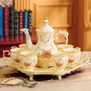 TSB2BB003 v3 8-Piece Luxury English Tea Set Vintage Porcelain Teapot Set