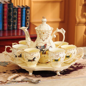 TSB2BB003 v5 8-Piece Luxury English Tea Set Vintage Porcelain Teapot Set