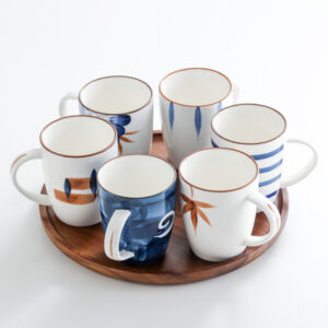TSB2BB004 7 PCS with Round Tray Simplicity Modern Tea Set Porcelain Teapot Set