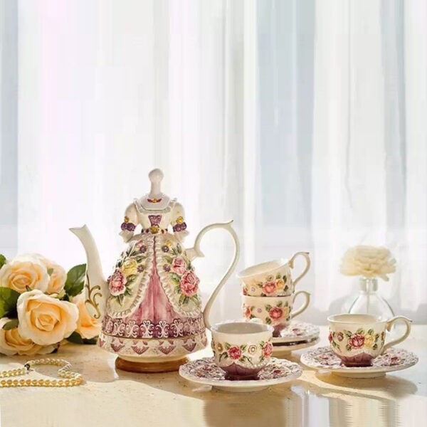 TSB2BB007 1 Beauty Skirt English Tea Set Porcelain Teapot Set