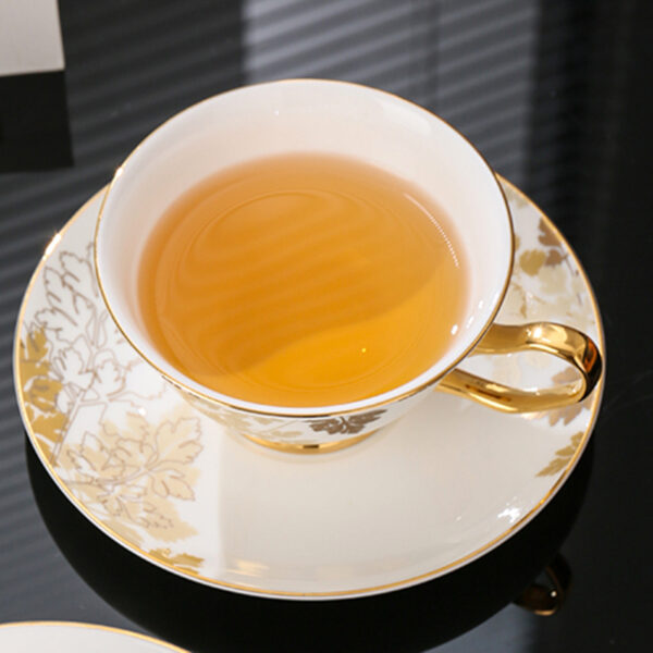 TSB2BB016 B4 Gold Leaf Tea Cup and Saucer Set Bone China
