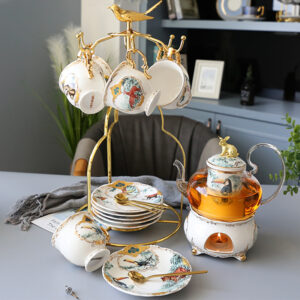 TSB4BB002 v3 Jungle English Herbal Tea Set Porcelain with Warmer