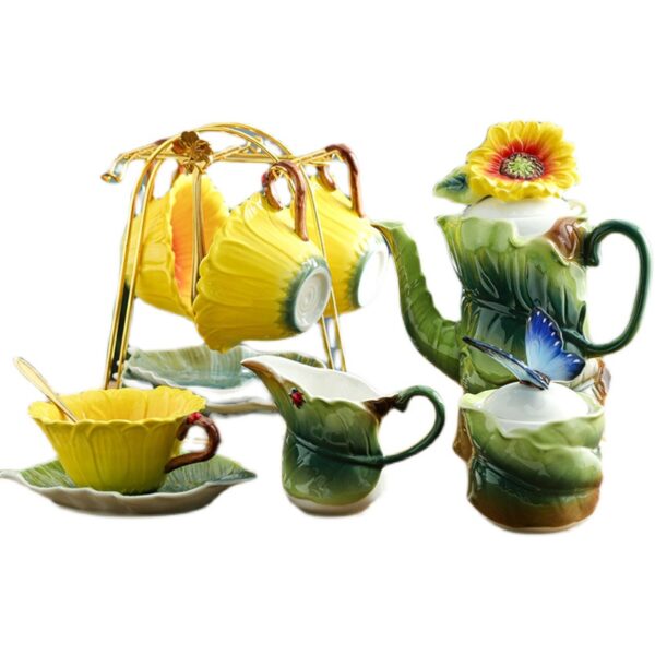 TSB4BB003 1 Floral Enamel English Tea Set Porcelain Teapot Set