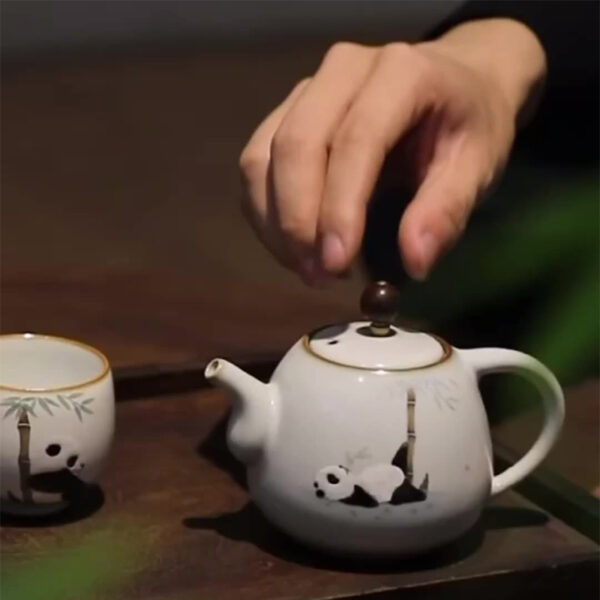 TSB4BB007 1 Panda Chinese Teapot Ceramic for Gonfu Cha 9 Oz
