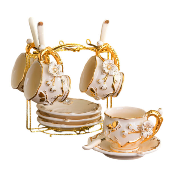 TSB5BB002 FF Golden Plum Cups and Saucers Porcelain