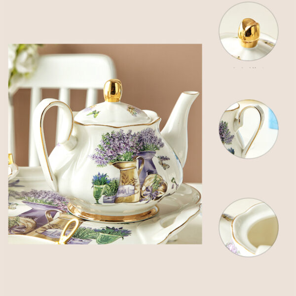 TSB5BB005 2 Lavender English Tea Set Bone China Full Set