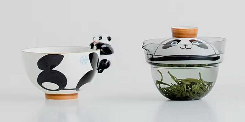 TSB5BB008 d1 Chinese Panda Travel Tea Set Ceramic