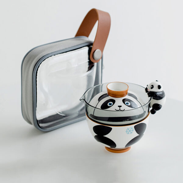 TSB5BB008 v3 Chinese Panda Travel Tea Set Ceramic