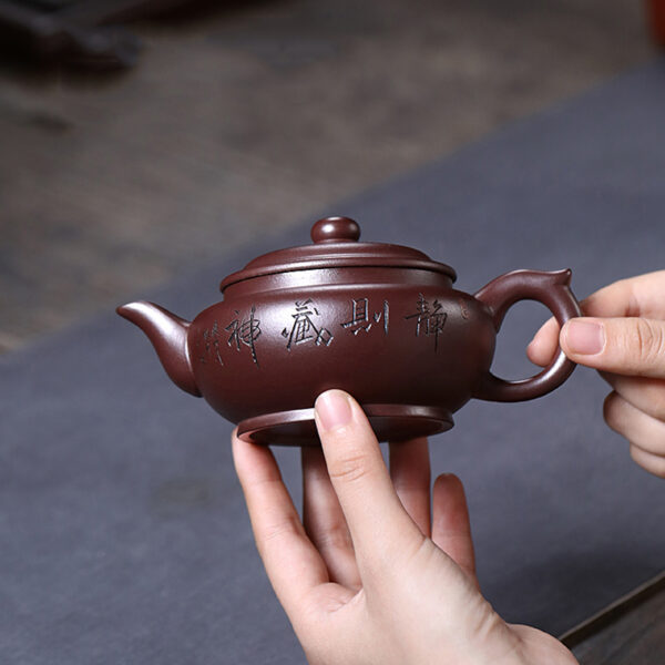 TSB6BB012 3 Pure Chinese Bian Fu Yixing Teapot with Cups 7.8 Oz 5 Pieces