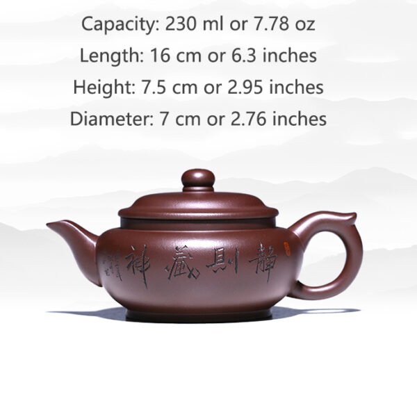 TSB6BB012 7 Pure Chinese Bian Fu Yixing Teapot with Cups 7.8 Oz 5 Pieces