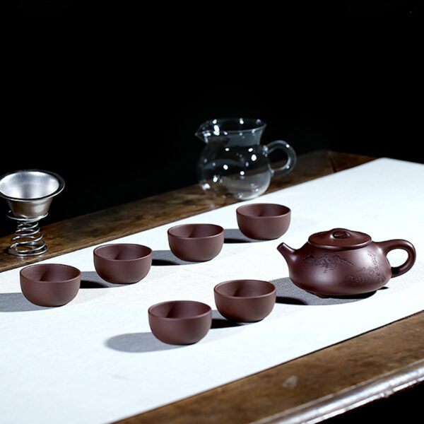 TSB6BB016 1 Classic Shi Piao Yixing Teapot Purple Clay 7.1 Oz