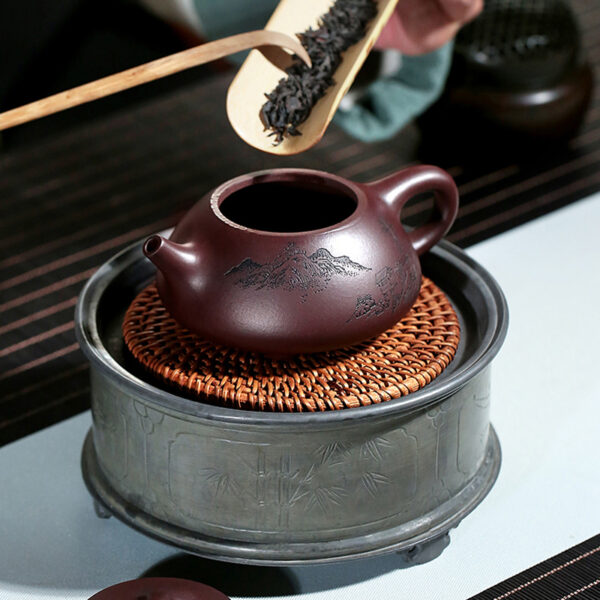 TSB6BB016 2 Classic Shi Piao Yixing Teapot Purple Clay 7.1 Oz