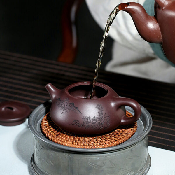 TSB6BB016 3 Classic Shi Piao Yixing Teapot Purple Clay 7.1 Oz