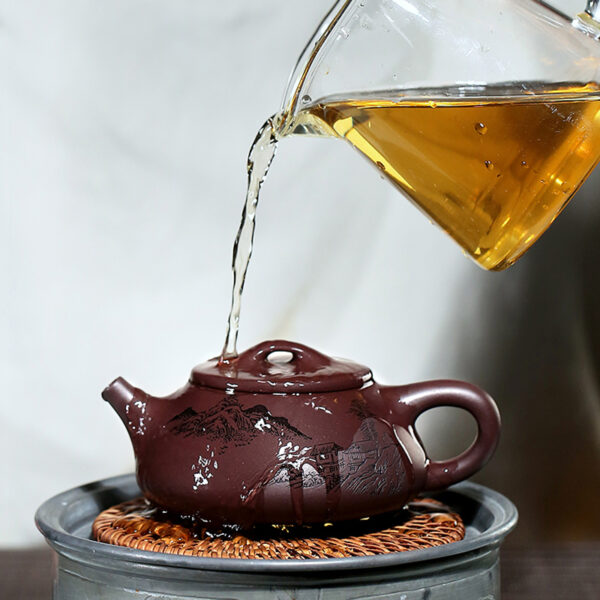 TSB6BB016 4 Classic Shi Piao Yixing Teapot Purple Clay 7.1 Oz