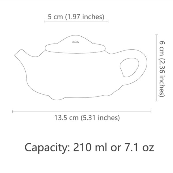TSB6BB016 7 Classic Shi Piao Yixing Teapot Purple Clay 7.1 Oz