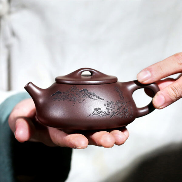 TSB6BB016 8 Classic Shi Piao Yixing Teapot Purple Clay 7.1 Oz
