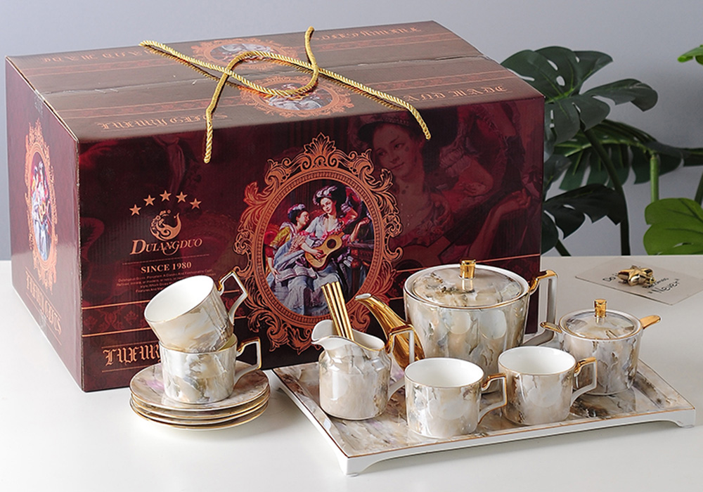 TSB6BB020 DD1 Luxury Coffee Set Porcelain Complete English Tea Set
